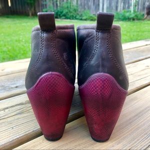 Ecco Leather Booties with Sculptured Heels